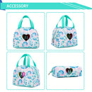 Axyaa Girls' School Backpack Set with Lunch Bag, Pencil Bag & Toy Pendant
