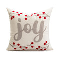 Embroidered Axyaa Joy Bear Christmas Cushion Cover Pillow Case Red Festive Decor