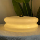 Axyaa Glass Egg Tart Ceiling Lamp: Modern Milky White Minimalist Nordic Cream Style