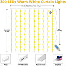 Axyaa LED Curtain String Lights - 8 Mode Fairy Decoration for Home, Garden, Christmas, Party