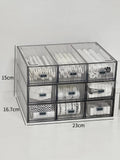 Acrylic Desk Organizer Drawer Set by Axyaa: Transparent Desktop Storage for Stationery & Books