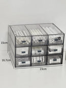 Acrylic Desk Organizer Drawer Set by Axyaa: Transparent Desktop Storage for Stationery & Books
