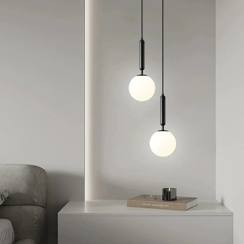 Axyaa Small Glass Chandelier Pendant Light - Modern Restaurant Ceiling Lamp