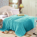 Axyaa Cozy Faux Fur Reversible Throw Blanket: Soft Plush Fluffy Blanket for Couch