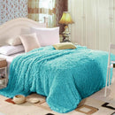 Axyaa Cozy Faux Fur Reversible Throw Blanket: Soft Plush Fluffy Blanket for Couch