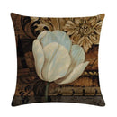 Axyaa Retro Rose Linen Pillowcase 45*45cm - Furniture Decorative Cushion Cover