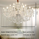 Axyaa French Lustre Crystal Chandelier Living Room Decor Glass Pendant Lights