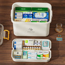 Axyaa Portable Medicine Organizer Box with Dividers - Household First Aid Kit