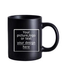 Axyaa Black Ceramic Coffee Mug with Lid, Spoon | 350ml Custom Logo Pictures Cup
