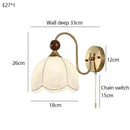 Axyaa French Style Wall Lamp with Fabric Printing Lampshade for Living Room, Bedroom, Porch