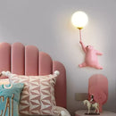 Axyaa Bear Wall Lamp: Kids Bedroom Moon Light Fixture with 3D Printing.