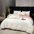 Axyaa Embroidered Bedding Set King Size Duvet Cover Set Skin Friendly Blanket Cover