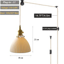 Axyaa Glass Pendant Light E27 Base Adjustable Ceiling Lamp for Living Room