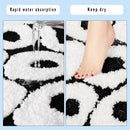 Axyaa Cute Tufted Bath Mats, Black & White Fun Carpet Rug, Bedroom & Living Room Gift Mats