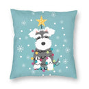 Axyaa Miniature Schnauzer Dog Cartoon Cushion Cover for Sofa - Puppy Lover's Nordic Pillow