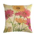 Axyaa Retro Plant Flower Linen Pillowcase 45*45cm
