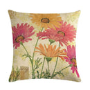 Axyaa Retro Plant Flower Linen Pillowcase 45*45cm