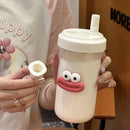 Axyaa Bubble Tea Water Bottle with Pearl Milk Tea Straw - 500/850ML Large Capacity