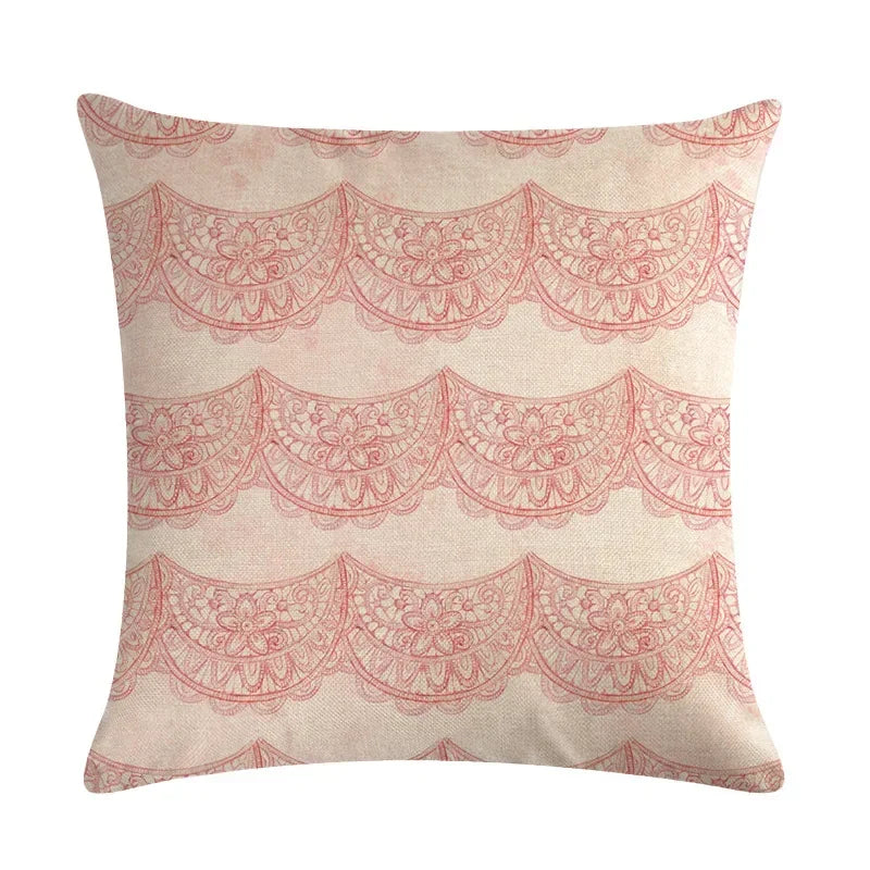 Axyaa Vintage Plant-flower Linen Cushion Cover 45*45cm