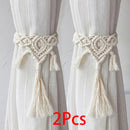 Boho Beadfringe Curtain Tiebacks Macrame Decor by Axyaa - Farmhouse Room Decor