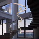 Axyaa Crystal Chandeliers - Modern Hall Staircase Lighting Fixtures