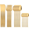 Axyaa Gold Mirror Stainless Steel Cutlery Set for Dining Wedding Restaurant