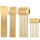 Axyaa Gold Mirror Stainless Steel Cutlery Set for Dining Wedding Restaurant