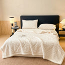 Axyaa Jacquard Taffeta Double Layer Blanket & Pillow Cases Autumn Winter Plush Throw Blanket