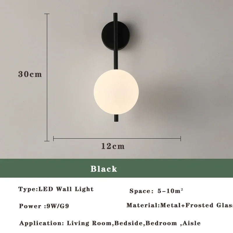 Axyaa Nordic LED Wall Lamp - Elegant Indoor Lighting for Bedroom & Living Room