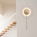 Axyaa Half Round LED Bedside Wall Lamp - Natural Yellow Stone Decor