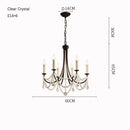 Axyaa French Crystal Chandelier, Retro Pearl Living Room Light