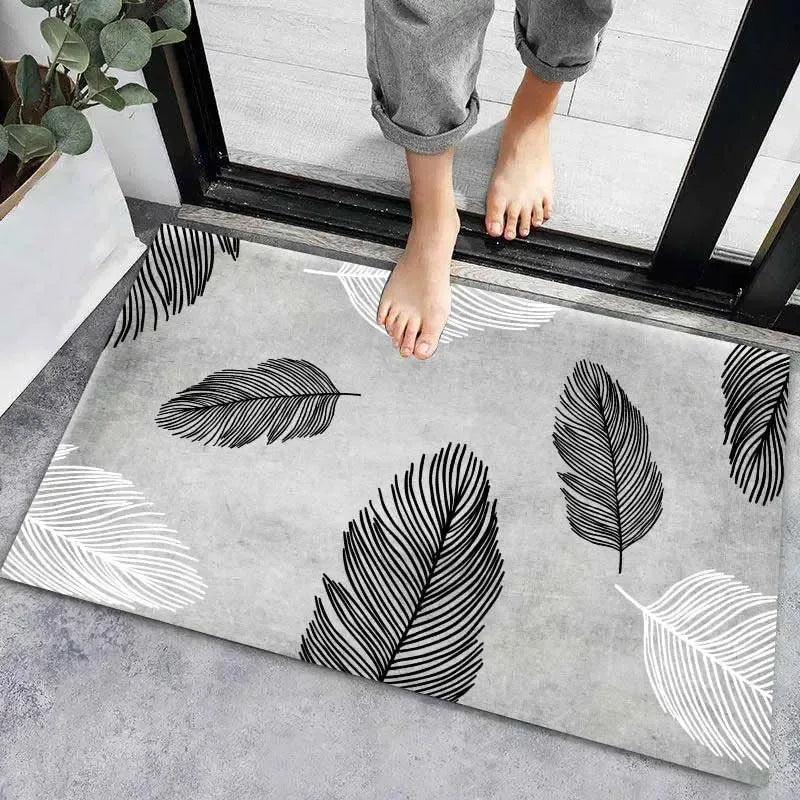 Axyaa Geometric Print Non-Slip Kitchen Rug: Bohemian Ethnic Style, Modern Design