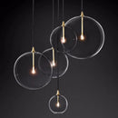 Axyaa Modern Simple Metal Pendant Lights Clear Glass Globe G4 Hanging Lamps