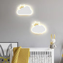 Axyaa Crown Clouds Kids Room LED Wall Lamp Cute Nordic Bedroom Sconce