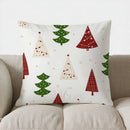 Axyaa Christmas Trees & Snowflakes Throw Pillow Cover for Sofa, Bedroom, Car