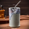 Axyaa Retro Ceramic Coffee Cup Straight Tube Shape Creative Coarse Ceramic Cup
