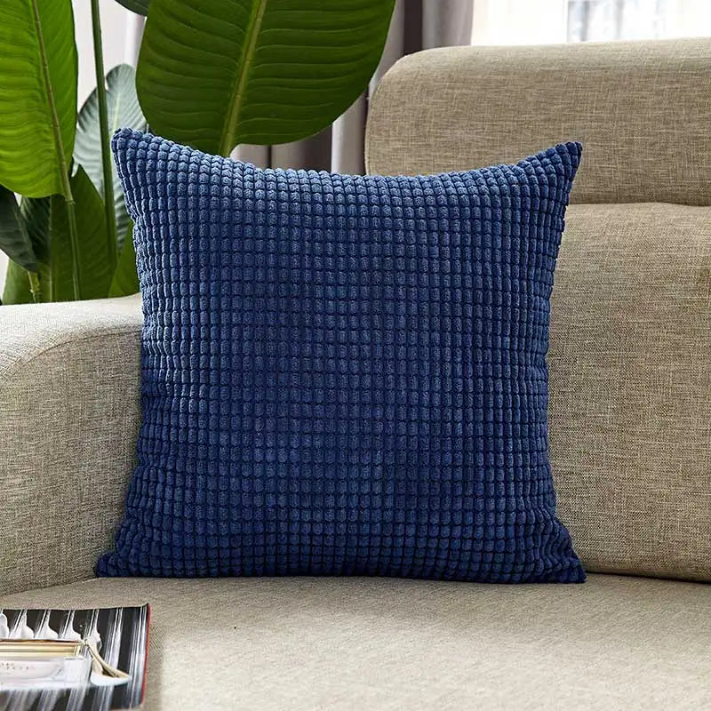 Nordic Corduroy Pillow Cover 50x50cm Super Soft by Axyaa