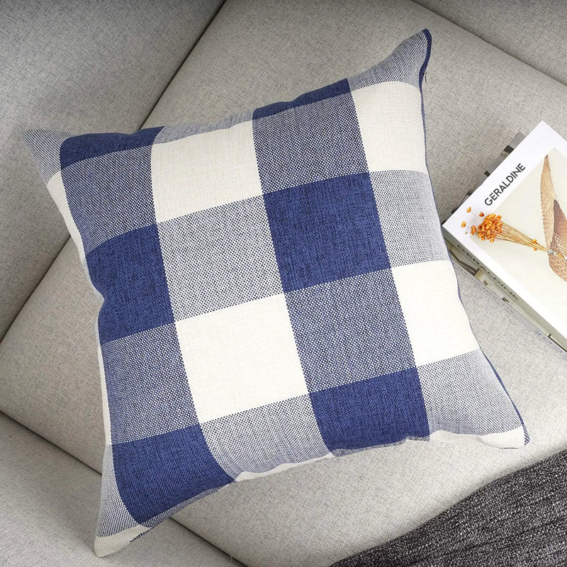 Plaid Pillow Covers 45x45cm for Cozy Home Decor - Axyaa