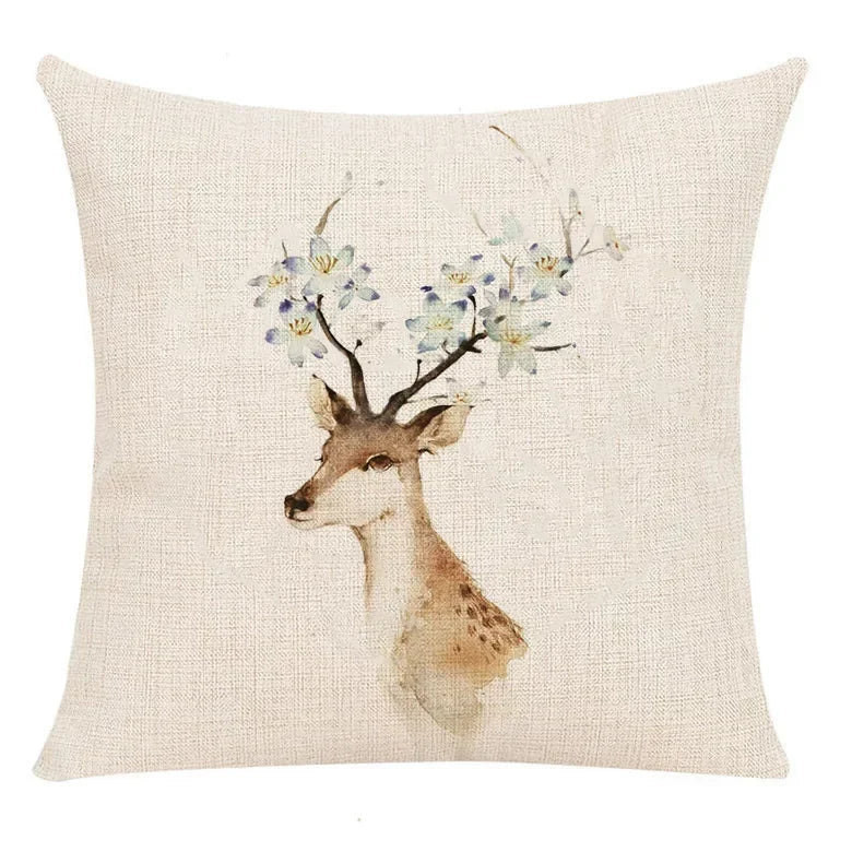 Milu Deer Pattern Print Pillow for Home Decor by Axyaa