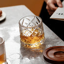 Axyaa Glass Tumbler Set with Wooden Tray, Premium Quality Whiskey Cup for Spirits