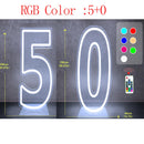 Axyaa Neon Double Digit Acrylic Digital Light for Birthday Party