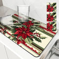 Axyaa Christmas Holly Coffee Cup Drying Mat