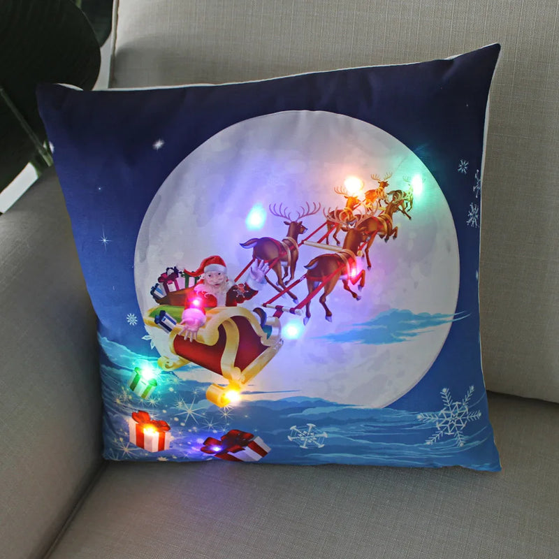 Axyaa LED Christmas Light Pillowcase 45cm - Super Soft Polyester Home Decor