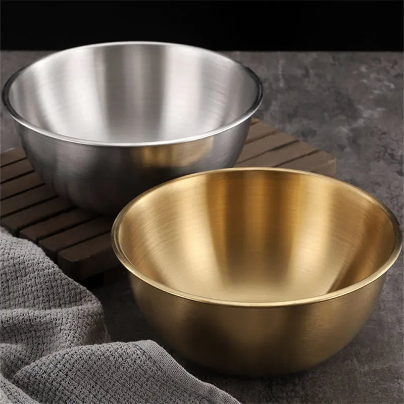 Axyaa Stainless Steel Salad Bowl with Scale - Korean Style Ramen Noodles Soup Container