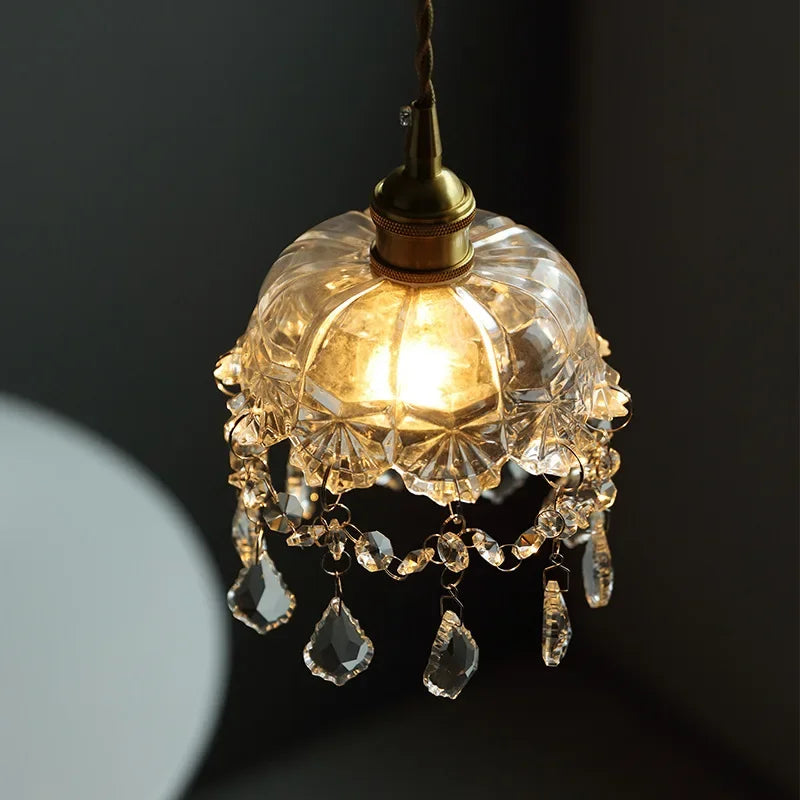 Axyaa Nordic Luxury Crystal Pendant Lamp for Bedroom, Kitchen, and Dining Room