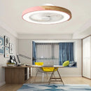Nordic Pink Round Fan Lamp Ultra-Thin Ceiling Pendant - Axyaa Brand