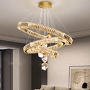 Axyaa Crystal Chandeliers: Modern LED Hanging Ceiling Lamp for Living Room Lighting