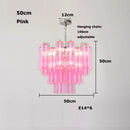 Axyaa Pink & White Glass Art LED Chandelier for Living Room