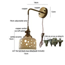 Axyaa Ceramic LED Wall Light Fixture with Pull Chain Switch