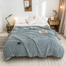 Axyaa Gray Coral Fleece Plaid Blanket: Soft & Warm Single/Queen/King Bedspread